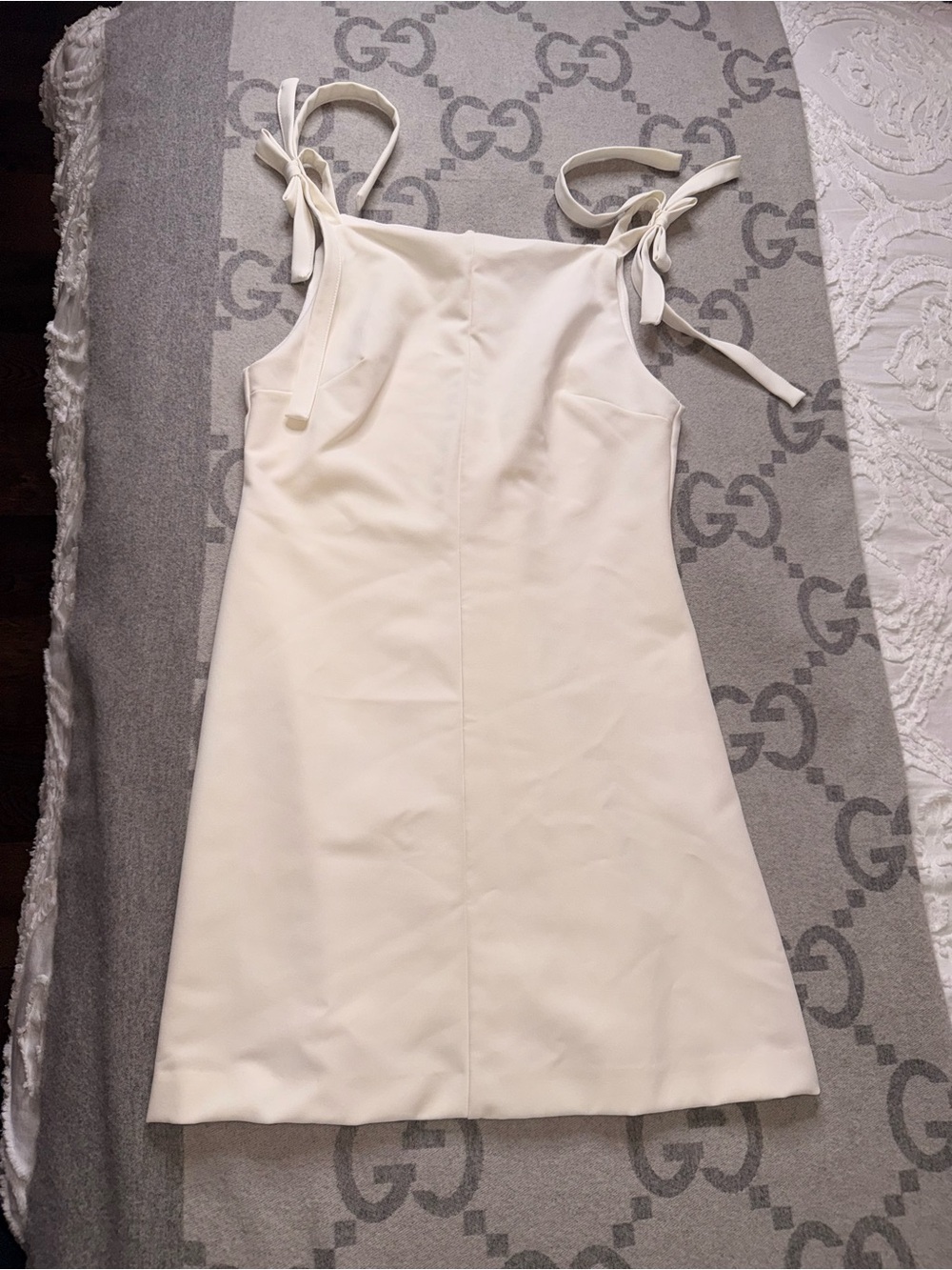 🌼 Zara White Tie-Shoulder Square Neck Mini Dress - Picture 2 of 8